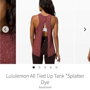 lululemon All Tied Up Tank Splatter Dye Savannah